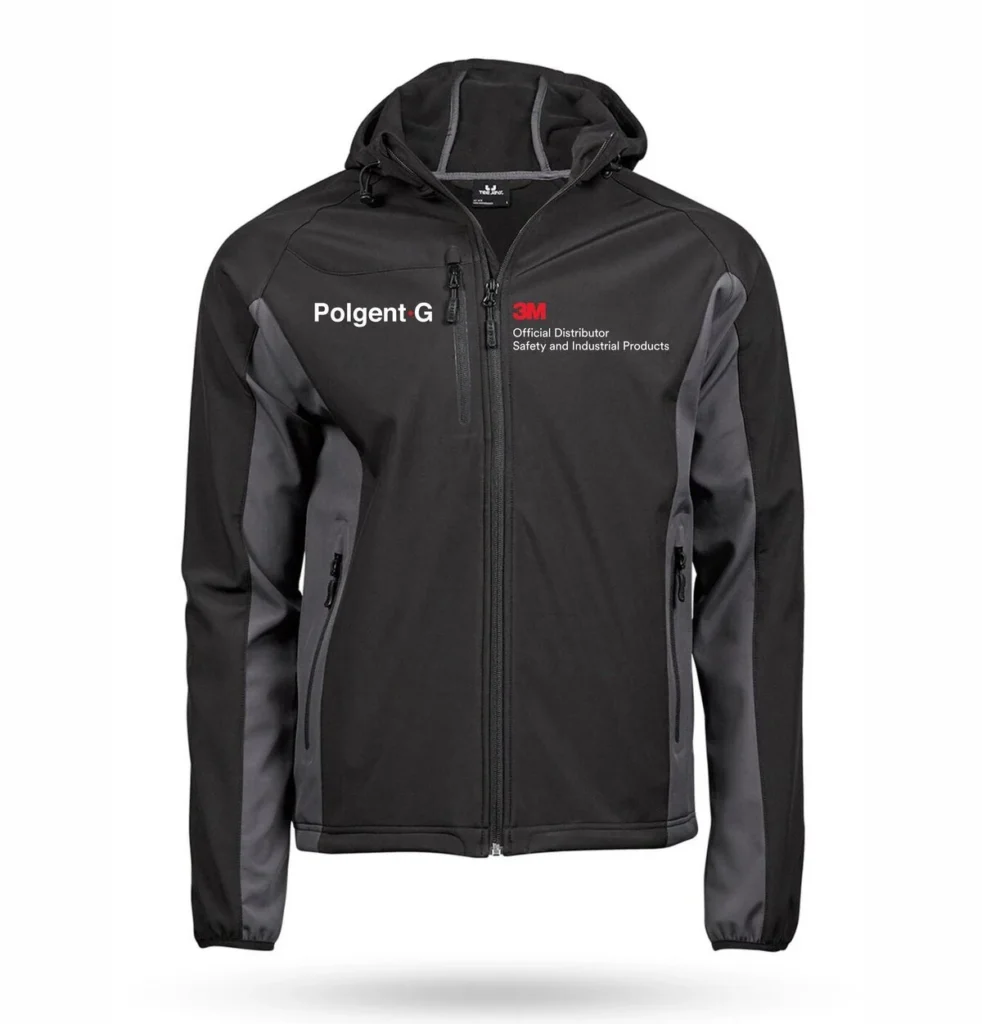 Must softshell-jope Polgent-G ja 3M-i logodega